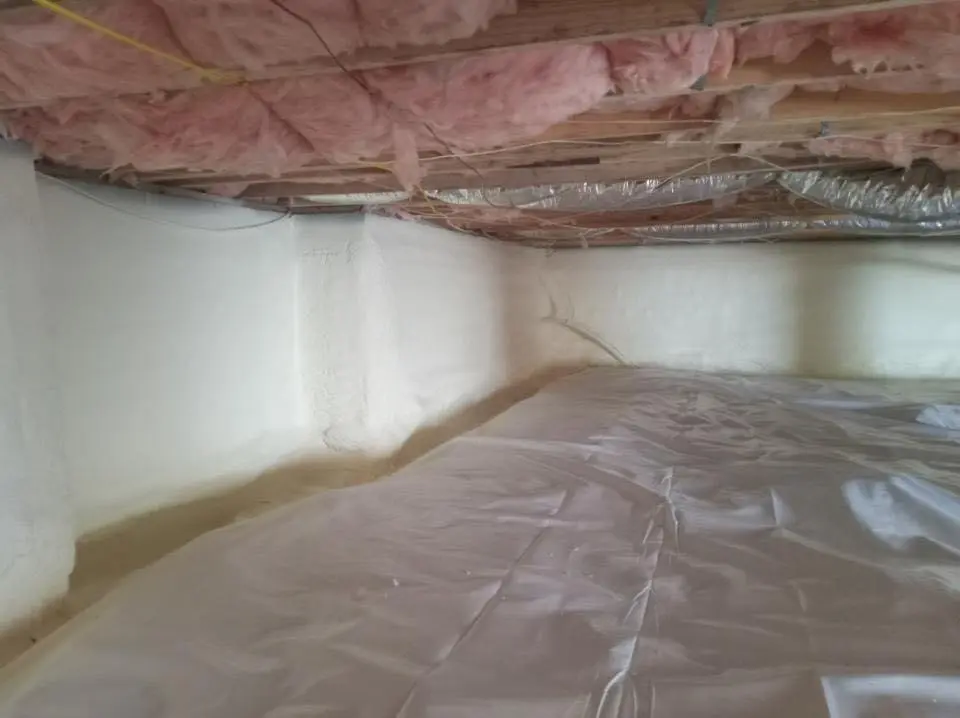 Crawl space encapsulation with closed-cell spray foam for Roof Leak Repair in Temple